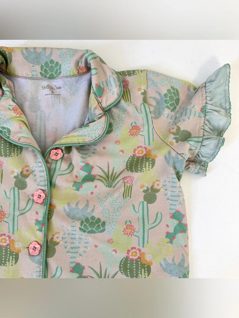 Girls Matilda Jane Dream Chasers Sleeping Cactus PJ Top Size 10 No Shorts